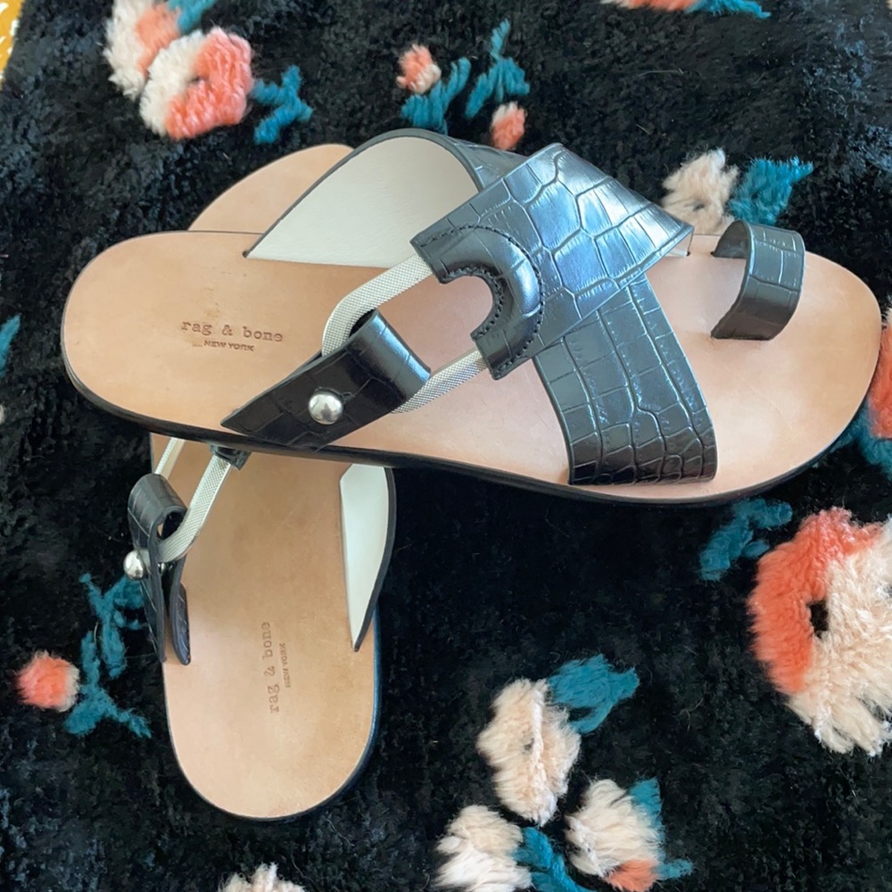 Rag and Bone croc sandal